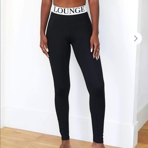 Lounge High-Waist Black Leggings with Branded Waistband